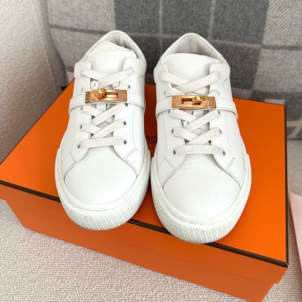Hermes Day Sneakers with Rose Gold Buckle